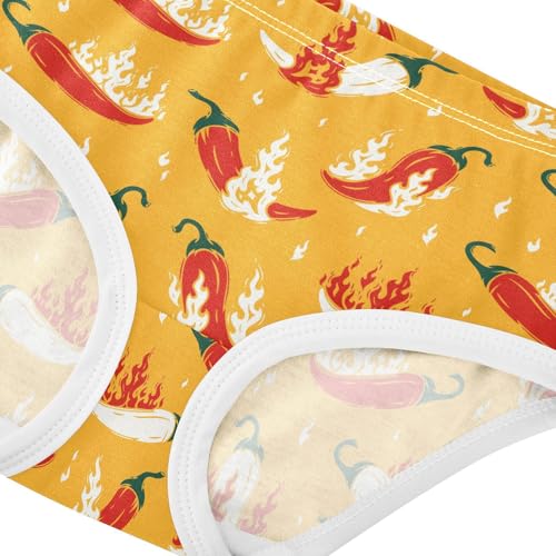 Little Girl Underwear Toddler Panties Kids Undies Chili Fire Soft Cotton Briefs 2T-8Y4