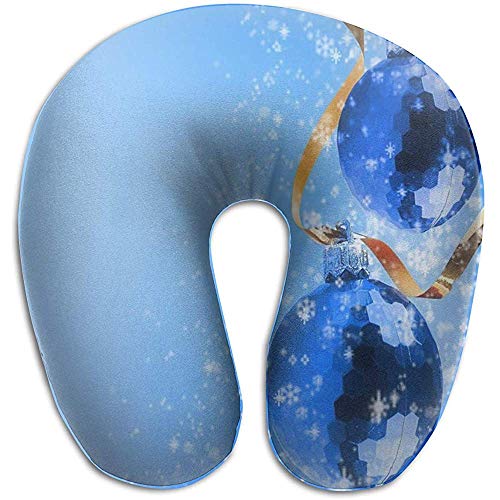 Preisvergleich Produktbild Nackenkissen,Weihnachtsschmuck Paar Schneeflocken U-Förmige Kissen Nacken Reisekissen Memory Foam Waschbar Für Home Office Rest