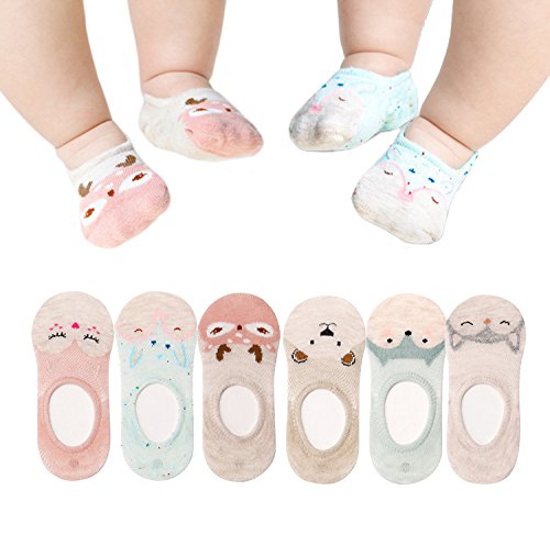 Baby No Show Socks Cute Animal Toddler Low Cut Cotton Socks for Child 0-5Y