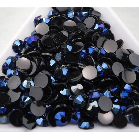 MajorCrafts® 1000pcs 5mm ss20 Navy Blue AB Flat Back Round Resin Rhinestones Arts & Craft Embellishment Gems C81 Cover