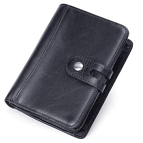 HNOOM Carteras para hombre Cuero genuino RFID Bloqueo Carteras para caballeros Cartera...