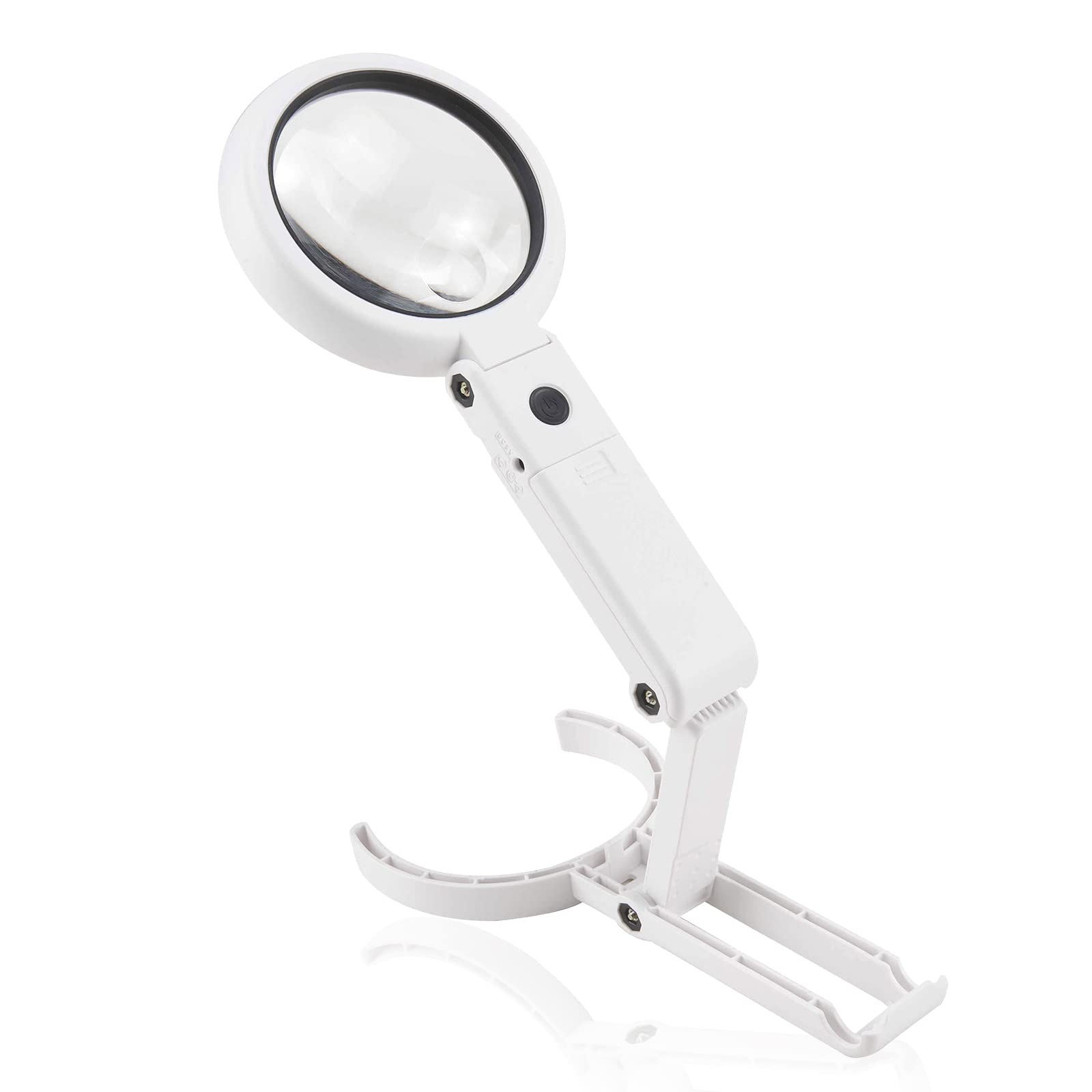 ENJOHOS Magnifying Glass, with 8 LED Light, 5X 11X Illuminated, 2 in1 Deskpot&Handheld, Portable Magnifier with Foldable Stand, for Reading/Hobby/Craft Work/Elderly/Children