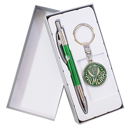 Jogo Caneta Roller Ball De Metal Com Chaveiro Palmeiras