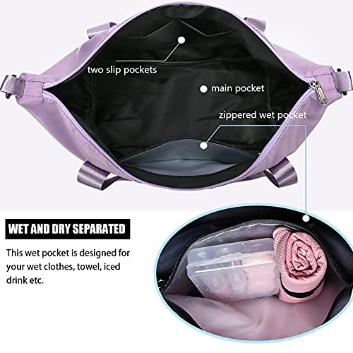 Travel Duffle Bag for Women, Weekender Overnight Bags with Shoe Compartment, Carry On Duffel Bag Sports Gym Tote Bags3