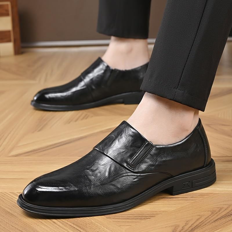 Men's Business Dress Shoes, Classic Comfortable Leather Shoes for Men, British Style Casual Leather Shoes, Stylish Daily Footwear for Men, Formal & Casual Leather Shoes for Work and Play2