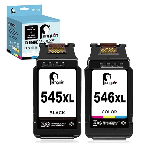 Penguin 545 XL 546 XL Druckerpatronen für Canon 545XL 546XL für TR4650 4651 TS3350 TS3450 MG2555S MG2450 MG2550 MG3050 MG3051 MG3053 MX495 Wiederaufbereitete Patronen(1 Schwarz 1 Farbe) Penguin 545 XL 546 XL Druckerpatronen für Canon 545XL 546XL für TR4650 4651 TS3350 TS3450 MG2555S MG2450 MG2550 MG3050 MG3051 MG3053 MX495 Wiederaufbereitete Patronen(1 Schwarz 1 Farbe)