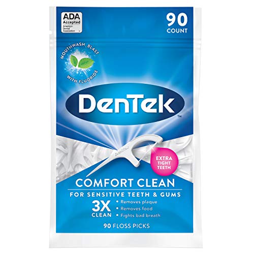 DenTek Comfort Clean Floss Picks | Silky Comfort Floss | 90 Count