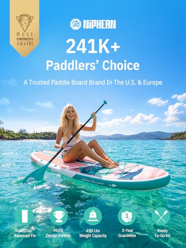 Image of Niphean Inflatable Stand Up Paddle Board with SUP Accessories | 10'6'' SUP, Anti-Slip EVA Deck, 450 lbs Capacity Inflatable Paddle Boards for Adults & Youth of All Skill Levels