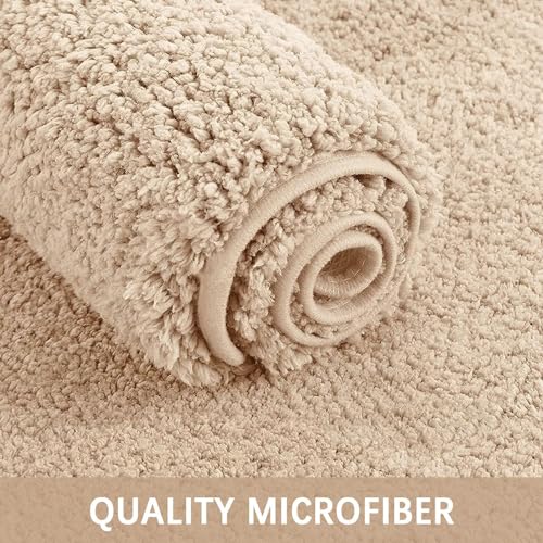 Image of AROMICK Modern Polyester Anti Slip Shaggy Fluffy Rug and Carpet for Living Room, Bedroom & Dining Room (3 x 5 Feet, Beige)
