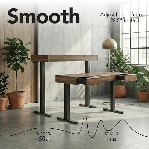 Image of ErGear Standing Desk with 3 Drawers, 48 Inch Electric Adjustable Height Desk with Storage, Whole-Piece Board Stand Up Desk for Home Office