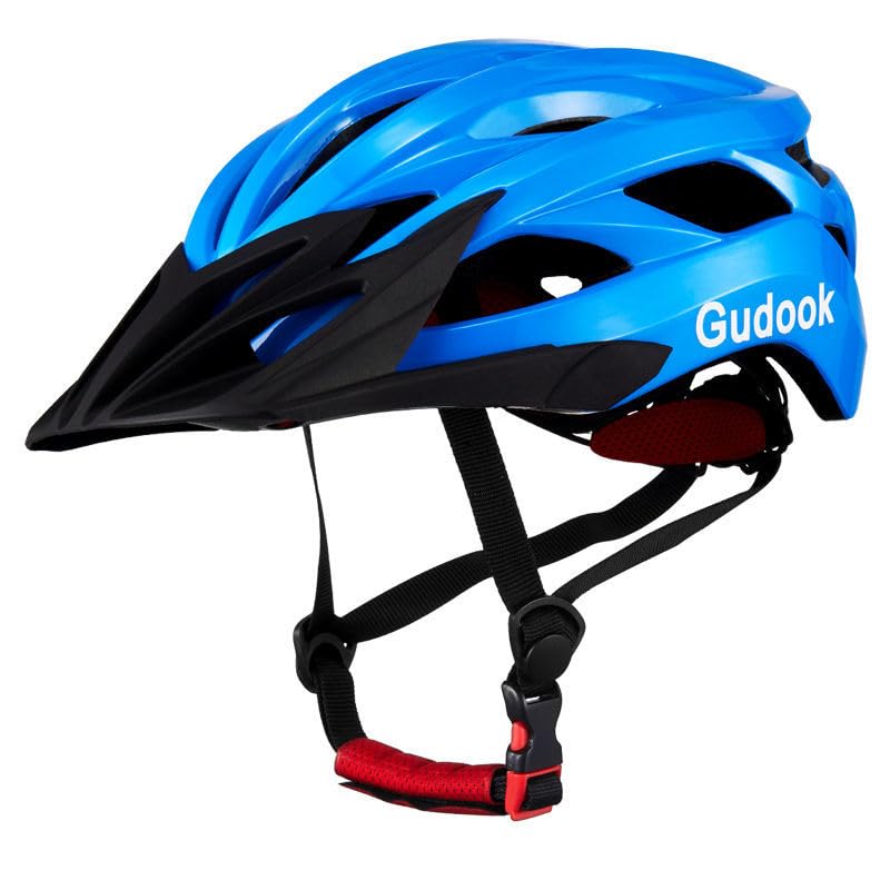 Gudook Adult Bike Helmet - Women Men Bicycle Helmets - Certified Lightweight Adjustable Bicycle Helmet with Removable Visor for Mountain Biker and Road Cycling