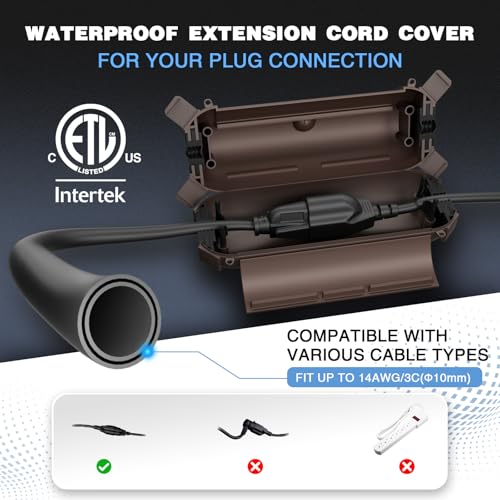 Image of [3 Pack] Flemoon Outdoor Extension Cord Safety Cover with Waterproof Seal