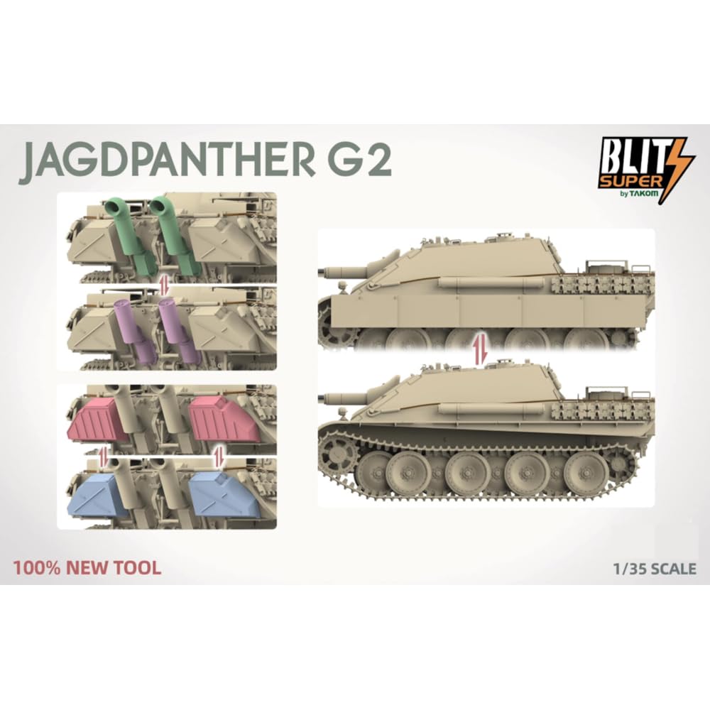 JAGDPANTHER G2 1/35 フルインテリアキット Amusing Hobby Das Werk 35042 Jagdpanther G2 Sd.Kfz.173 1:35 Model