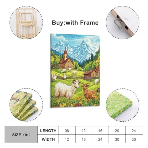Toile chèvre impression haute définition grand format KDXVMLQPY pour chambre - 2
