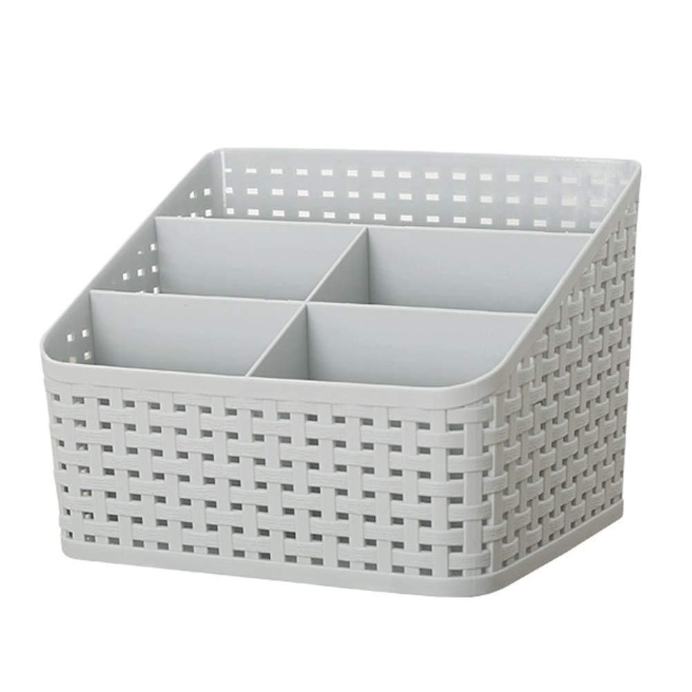 Storage Basket, Cosmetic Box Organiser, Versatile Sorting Box Makeup Storage with 5 Compartments for Desks Shelves Bathroom Kitchen, polypropylene, blue, 19,2 * 14,3 * 14 cm