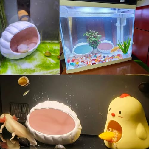 Image of Aquarium Decorations, Cute Ceramic Betta Fish House, Conch Shell-Shaped Fish Tank Decor Accessory, Aquarium Hideout Cave Ornament for Pleco Fish Shrimp to Play Breed Rest (Pink)