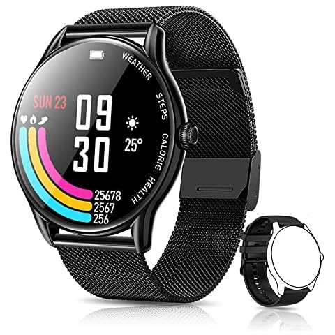 GaWear Smartwatch Herren Damen, 1,32" HD Voll-Touchscreen Cover