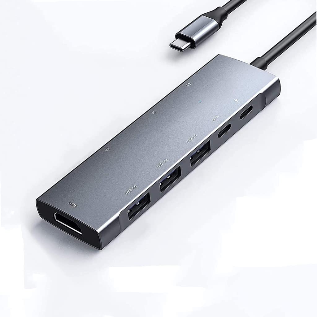 USB C HUB with 4K PD Charging SD Micro Card Reader USB 3 0 3 5mm Headphone Jack