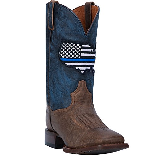 Dan Post Mens Thin Blue Line Square Toe Casual Boots Mid Calf - Blue, Brown2
