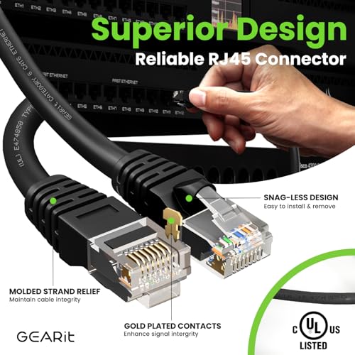 Gearit 6CAT6E-BLACK-10PACK 6 Foot Cat 6 Ethernet Cable thumb #3