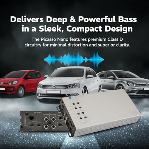 Image of Soundstream Picasso Nano PN4.2000DX, Compact Car Stereo Amplifier, 2000W Peak Power Voice Amp, 4 Channel Stereo Amp, 4 Ch Amplifier for Speakers, Highs (Renewed)