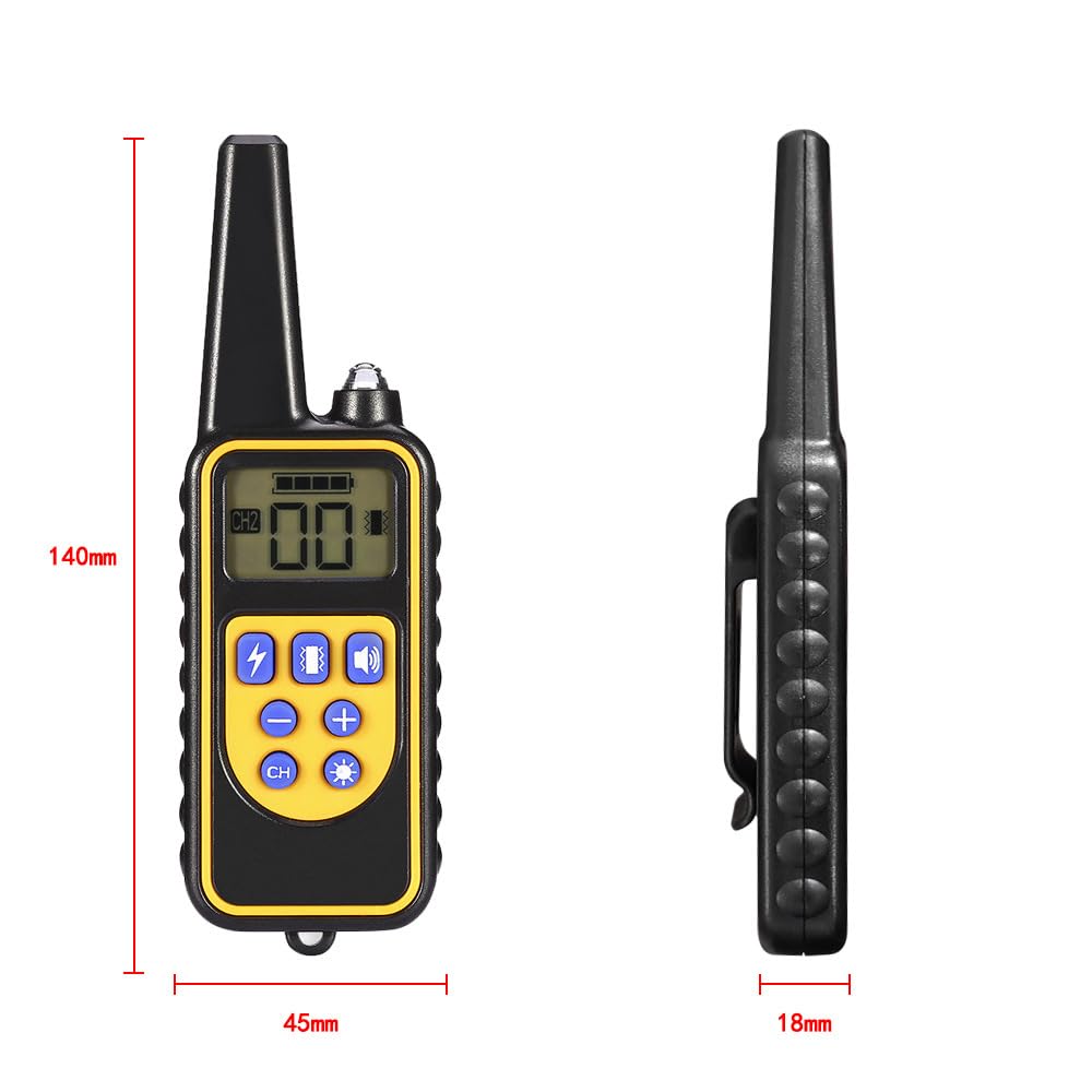 Collier de Dressage pour Chien, Rechargeable Collier Electrique pour Chien, Collier Dressage Chien avec Mode Vibration, Son, Choc Statique et Lumière, IPX67 étanche, Adapté à Tous Les Chiens