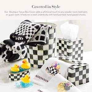 Mackenziechildstissueboxcovertissueholderforhomedecorblackandwhitecourtlychecksquare Urban Country Home Decor Mackenzie childs tissue box cover tissue holder for home decor black and white courtly check square urban country home decor