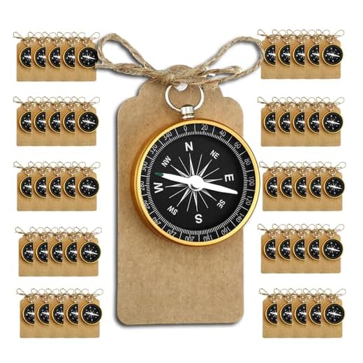 BBRGIRL 50 mini brújula de primera calidad, recuerdos de boda temática creativa para invitados con etiquetas de papel kraft y cordel de yute, decoraciones de fiesta temática de viaje, adornos náuticos