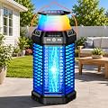 GTERT Smart Solar Bug Zapper Outdoor – Automatic Night Sensor, 4500V Mosquito Zapper, 6000mAh Battery, Foldable Design, 5 Lighting Modes, Indoor & Outdoor Mosquito Protection All Night