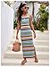 RoseSeek Girl's Summer Dress Boho Striped Sleeveless Tank Dress Square Neck Split Thigh Long Maxi Dress Multicoloured 13 Years