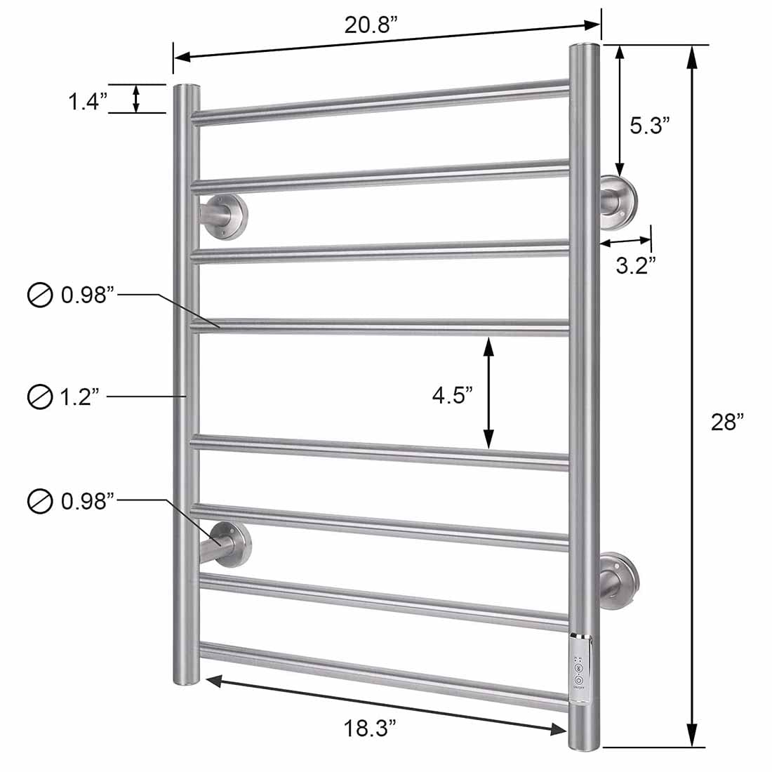 Amazon.com: JXXM Heated Towel Rack 8-Bar Towel Warmer Rack Wall Mounted  Electric Towel Warmer Electric Towel Drying Rack with Timer Silver  Stainless Steel Heated Towel Warmer for Bath, Plug-in/Hardwired : Home u0026