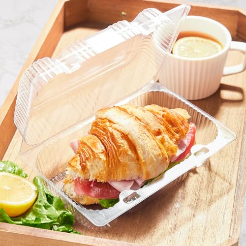 Zezzxu ZE049 40 Pack Sturdy Clear Plastic Hinged Food Containers, To Go Clamshell Food Containers With Lids, 7.2 Inch × 4.7 Inch ×3 Inch Disposable Take Out Boxes thumb #4