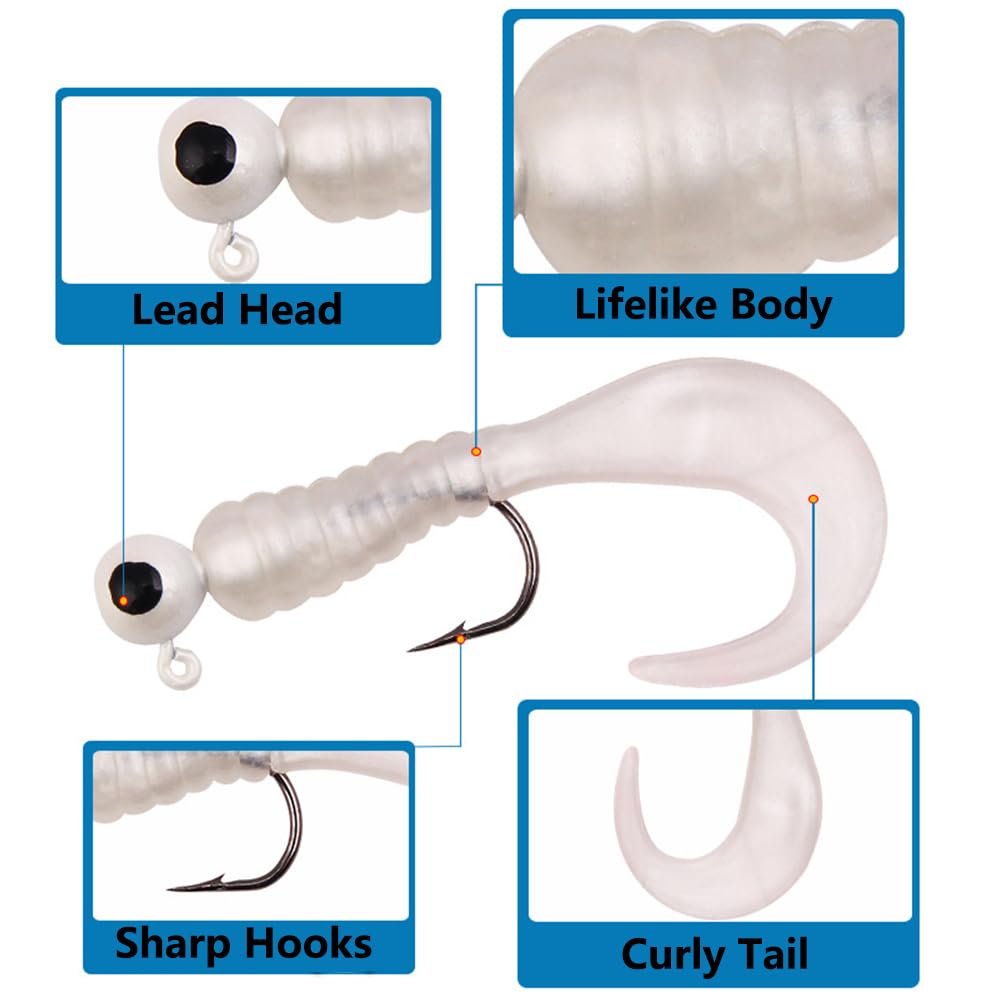 Esche Jig In Plastica Morbida Con Amo 3/0 Teste Da Pesca Morbide In