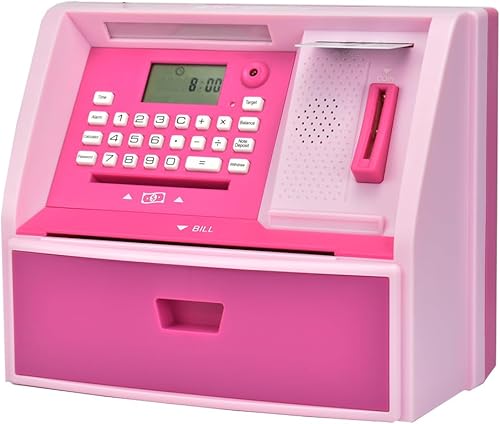Miniatura 8 de ATMBnk Alcancía electrónica para niñas y niños, cuenta, aprende y logra objetivos financieros con esta bonita y segura alcancía de juguetes para
