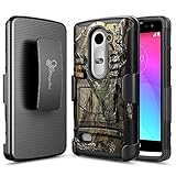 LG Leon / Sunset / Tribute 2 / Destiny / Risio / Tribute Duo (4G LTE) / Power Case, NageBee [Heavy Duty] Armor Shock Proof [Swivel Belt Clip] Holster with [Kickstand] Combo Rugged Case - Camouflag