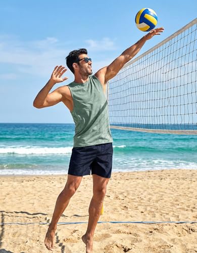 Image of PINSPARK Men's Tank Tops Quick Dry Summer Workout Muscle Shirt Athletic Casual Sleeveless Shirts for Bodybuilding Beach Gym