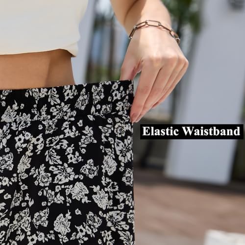 Maxi Skirts for Women with Pockets Long Midi Length Casual Skirt for Holiday