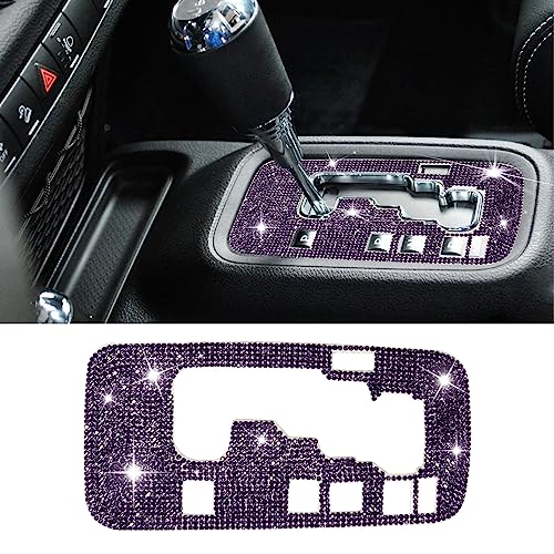 Zufoty Bling Gear Shift Box Frame Cover Trim Sticker, Gear Shift Panel Trim Sticker, Bling Car Interior Accessories for Women Men, Compatible with Wrangler 2012-2018 (Purple)