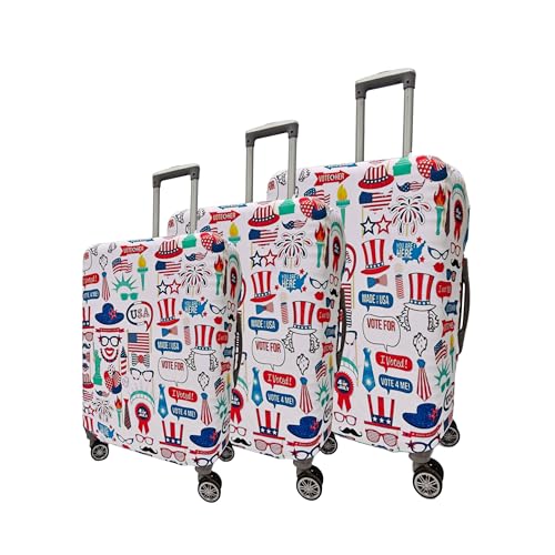 Image of Printed Travel Luggage Cover for Suitcase - Stretchable & Scratchproof Trolley Bag Protector