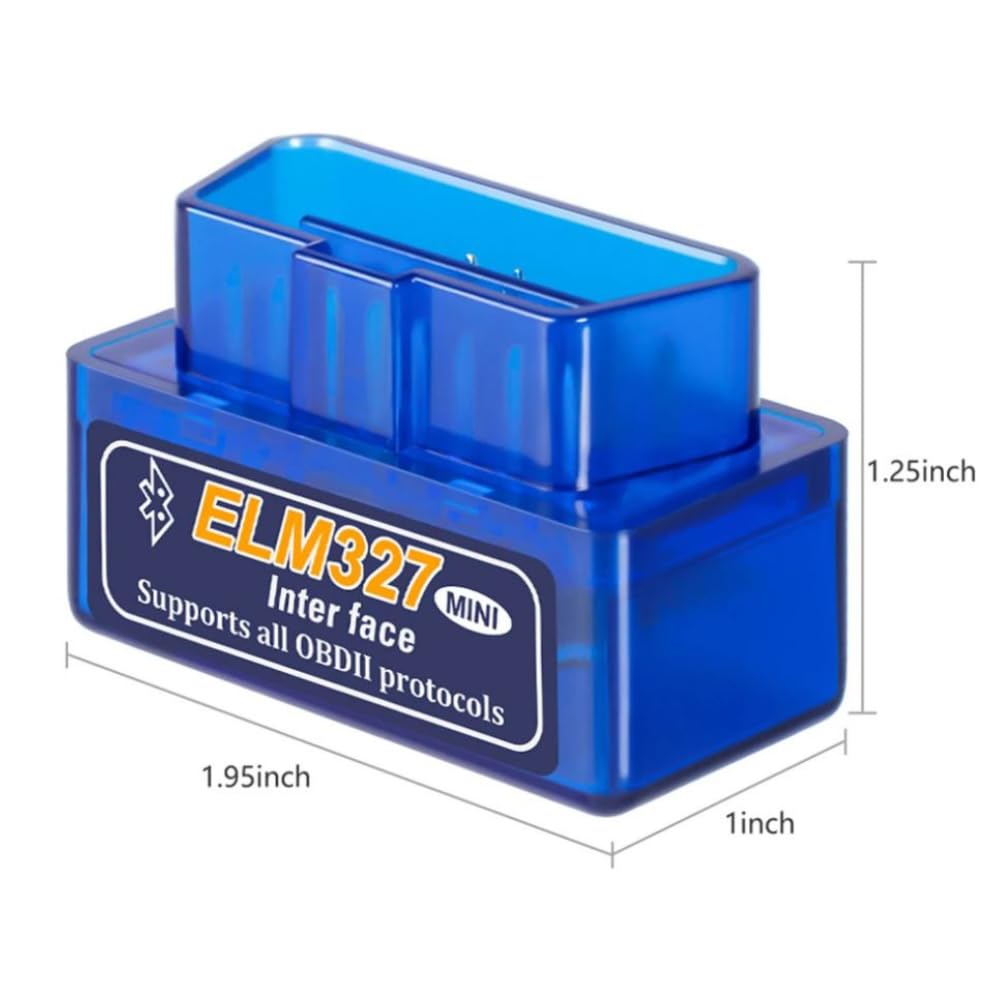 Mini ELM327 Diagnostica Auto Bluetooth 2.0 - Facile Connessione Smartphone, Supporto OBD2, Compatibile con Veicoli a Benzina dal 1996. Test Diagnostico Efficace e Veloce compatibile IOS Android