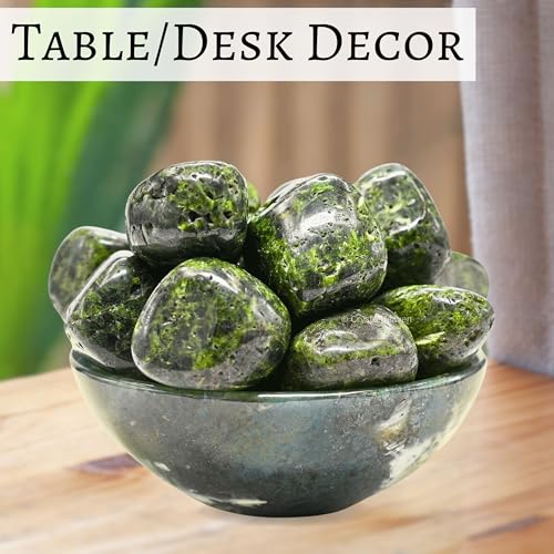 Image of Certified Green Tourmaline in Matrix Crystal Healing Tumbled Stone, Natural Polished Crystals for DIY Crafts, Manifestation, Meditation, Pooja Feng Shui and Reiki Healing (30 Grams)