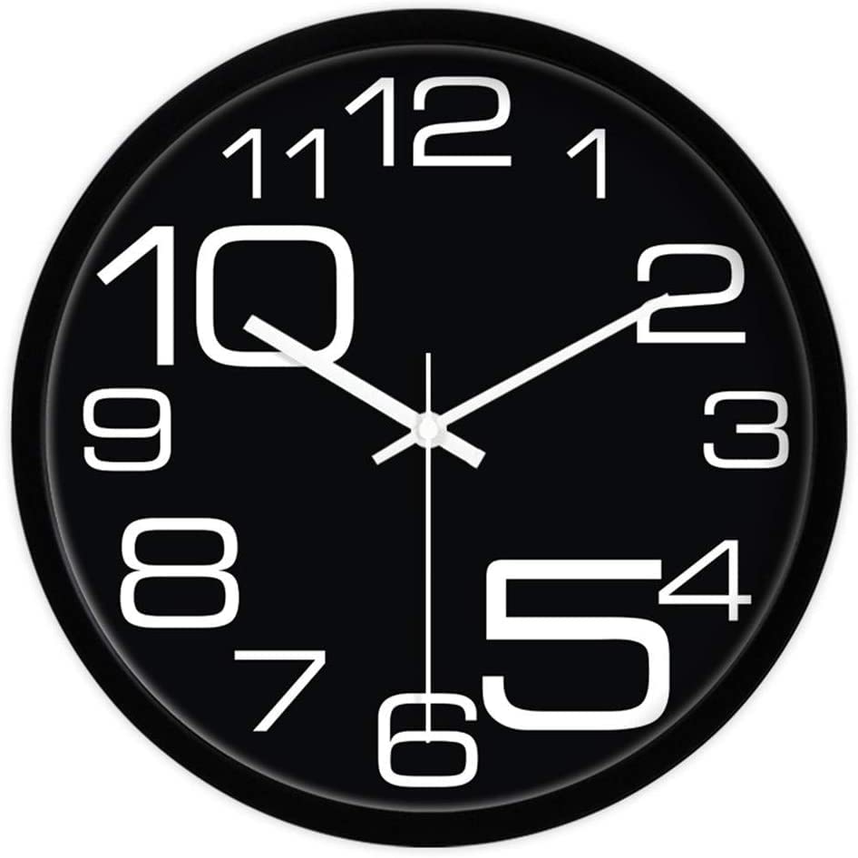 Horloge murale européenne noire et blanche à quartz pour la maison
