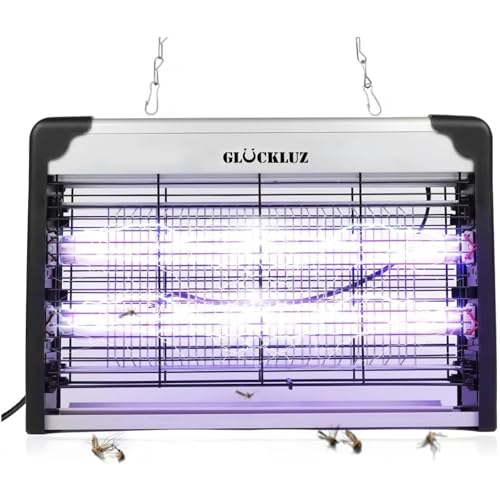 Glückluz 20W Lámpara Mata Mosquitos Eléctrico - Potente Mata Moscas UV, Eliminador de Insectos, Antimosquitos Eléctrico, Trampa para Mosquitos Interior y Exterior