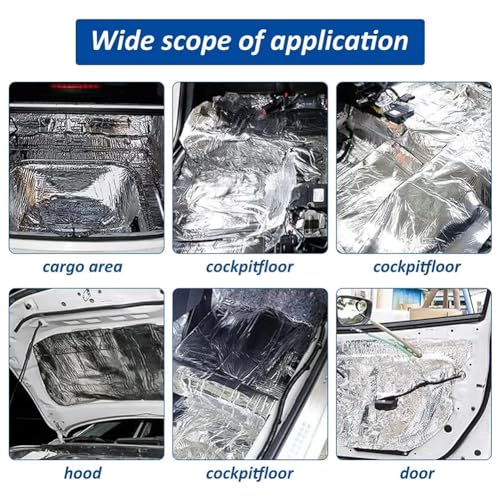 5mm Dämmmatte,Auto Schallschutzmatte,Isolierung Matte Schallschutz,Alubutyl Matte,Verwendet für Schallschutz und Wärmedämmung in Wohnungen,Büros und Fahrzeugen,6 pcs