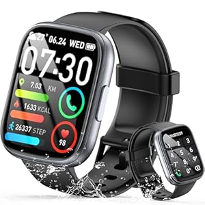 Smart Watch for Men Women, 1.95″ HD Fitness Watch with Answer/Make Calls, 2025 Smartwatch with 110+ Sports Modes/Heart Rate/Step Counter/Sleep Monitor, IP68 Waterproof Activity Tracker for Android iOS