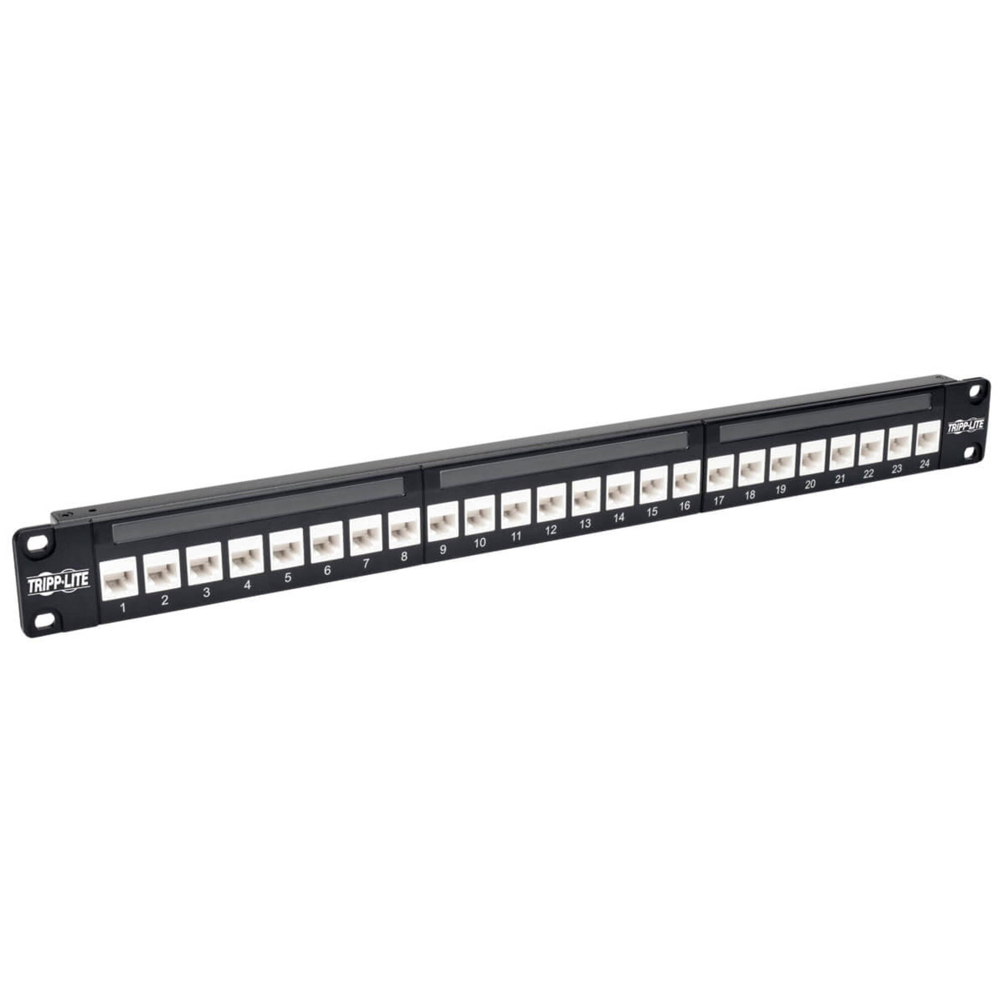 Tripp Lite 24-Port Cat6a Patch Panel RJ45 Ethernet 1U Rackmount TAA (N254-024-6A)