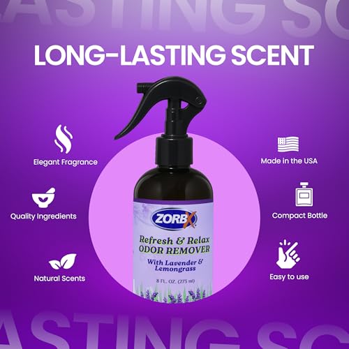 Image of ZORBX Refresh & Relax Lavender Lemongrass Odor Remover Spray 8 Oz, 2-Pack