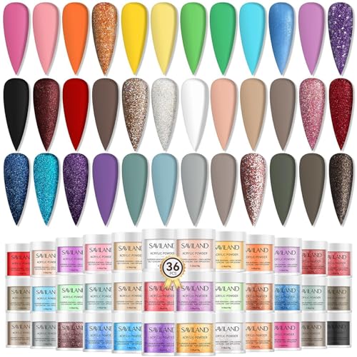 SAVILAND Color Artistry Acrylic Powder Set 36 Colors