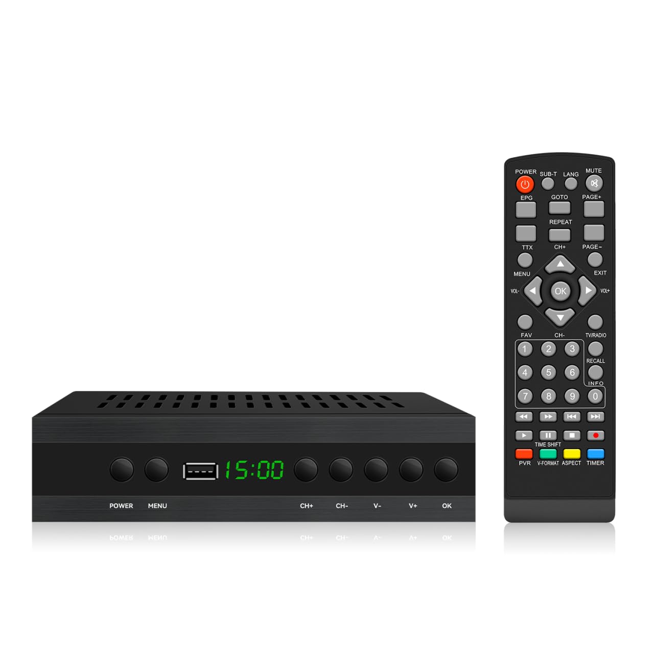 MayMax Receptor de Television Digital Terrestre 1080p con Grabacion PVR Puerto USB y Compresion H.265 - Sintonizador TDT en Alta Definicion