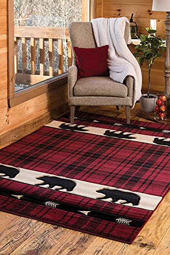 United Weavers Cottage Tartan Burgundy - Runner Rug, 2' x 8', Indoor Floor Rug with Jute Backing